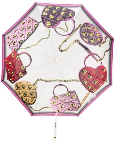 Moschino グラフィック 折りたたみ傘 - ピンク