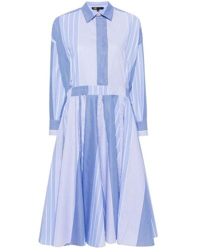 Maje Striped Cotton Midi Dress - Blue