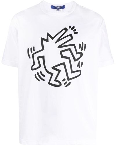 Junya Watanabe X Keith Haring T-shirt Van Biologisch Katoen - Wit