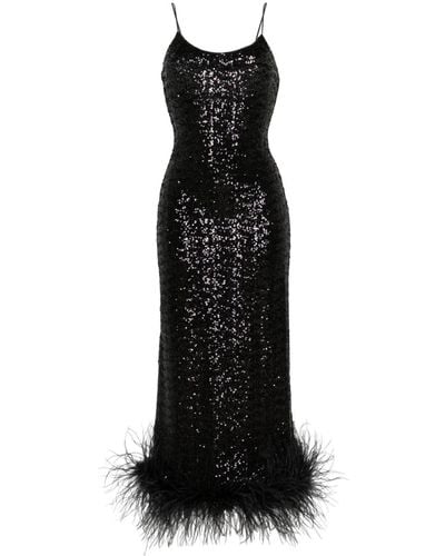Oséree Long Dress With Sequins - Black