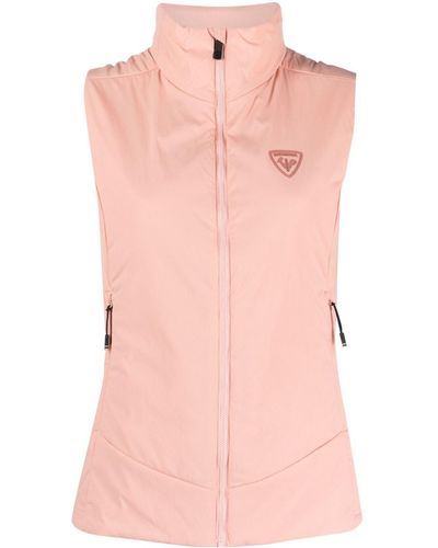 Rossignol Logo-patch Stand-up Collar Gilet - Pink