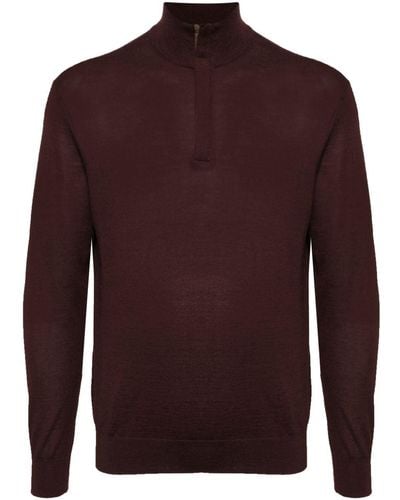 N.Peal Cashmere Regent Zip-up Sweater - Red