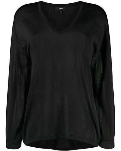 Theory Sheer-Pullover - Schwarz