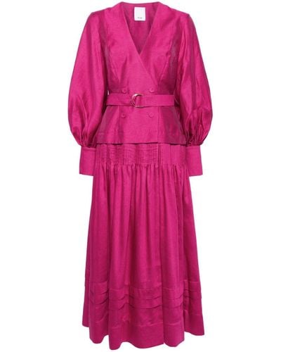 Acler V-neck Long Dress - Pink