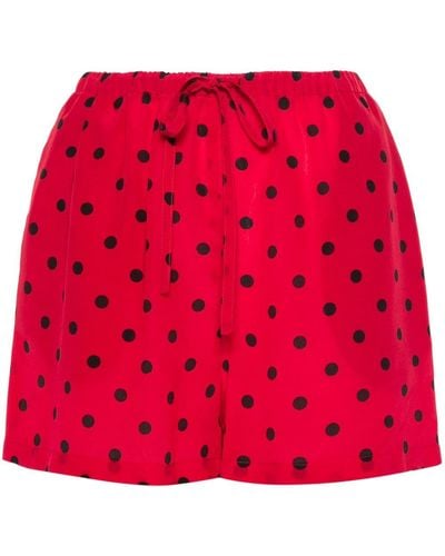 Moschino Polka-dot Silk Shorts - Red