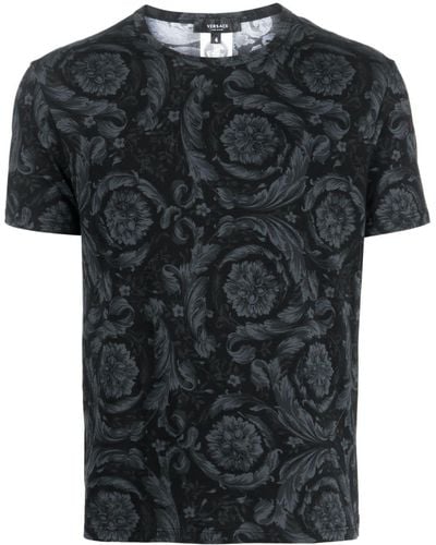 Versace T-shirt Met Barokprint - Zwart