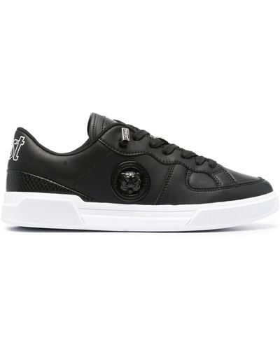 Just Cavalli Logo-patch Leather Sneakers - Black