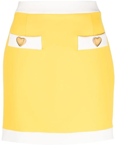 Moschino Minifalda con botones - Amarillo