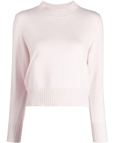 N.Peal Cashmere Jersey corto de canalé - Rosa