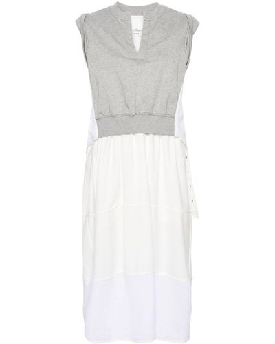 3.1 Phillip Lim Layered Jersey-panel Midi Dress - White