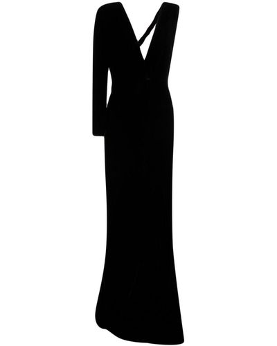 Bally Logo-lettering Draped Gown - Black