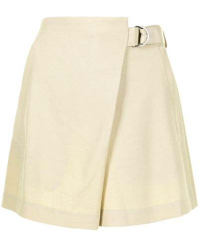 GOODIOUS Asymmetric Belted Shorts - Brown