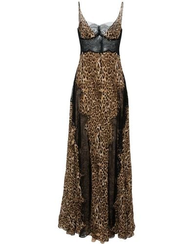 Costarellos Leopard-print Bustier Maxi Dress - Natural