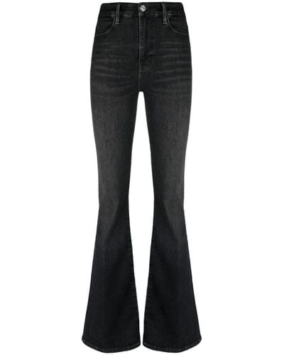 FRAME Bootcut-Jeans mit hohem Bund - Schwarz