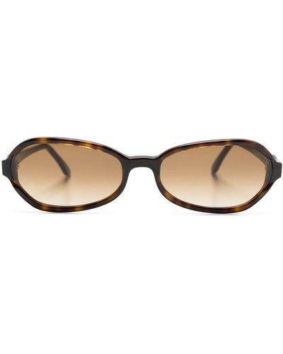 Our Legacy Drain Tortoiseshell Oval-frame Sunglasses - Natural