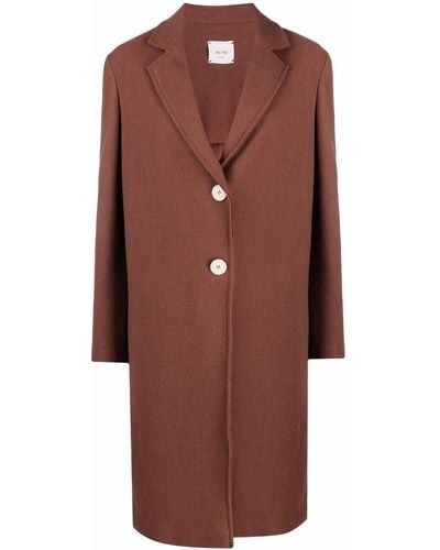 Alysi Single-breasted Tailored Coat - Brown