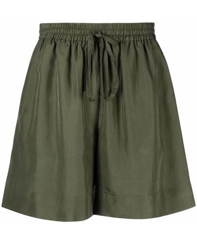 P.A.R.O.S.H. Sunny Drawstring Slip-pocket Shorts - Green
