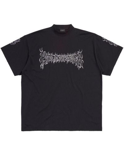 Balenciaga Darkwave Katoenen T-shirt Met Print - Zwart