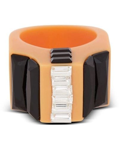 Balmain Rhinestone-embellished Flat-band Ring - Orange