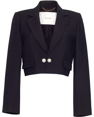 Adam Lippes Blazer crop con dettaglio bottoni - Blu