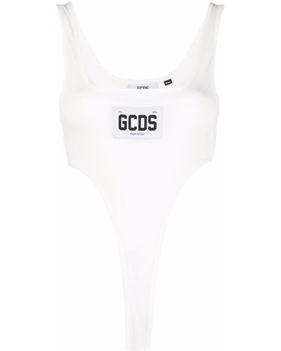 Gcds Jersey-Body mit Logo-Patch - Weiß