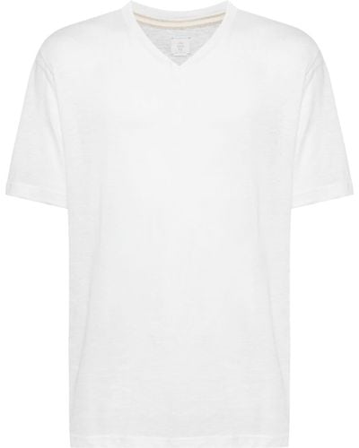 Eleventy T-Shirt mit V-Ausschnitt - Weiß