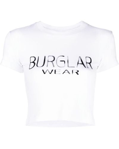 Mowalola Burglar Wear Cropped T-shirt - White