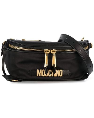 Moschino Logo plaque belt bag - Negro