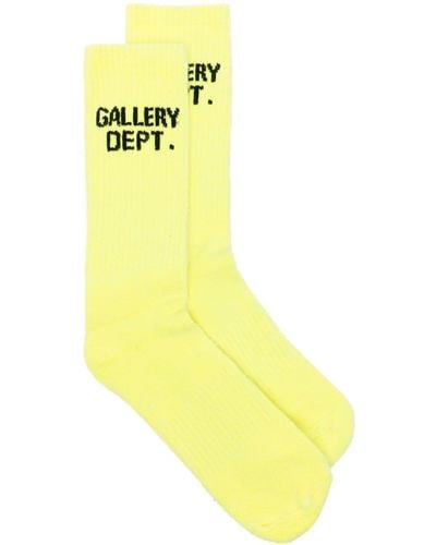 GALLERY DEPT. Clean ロゴ インターシャ 靴下 - イエロー