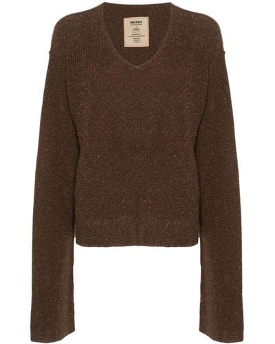 Uma Wang Mélange Silk Sweater - Brown