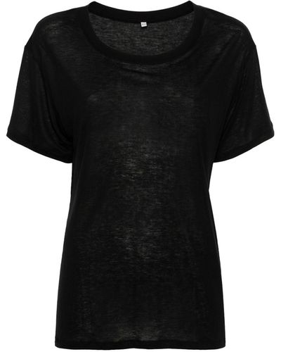 Baserange Camiseta con cuello redondo - Negro