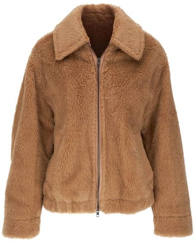 Vince Faux Shearling Recycled Polyester-blend Jacket - Brown