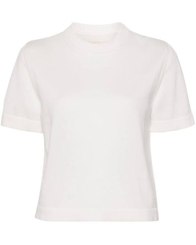 Cordera Fein gestricktes T-Shirt - Weiß