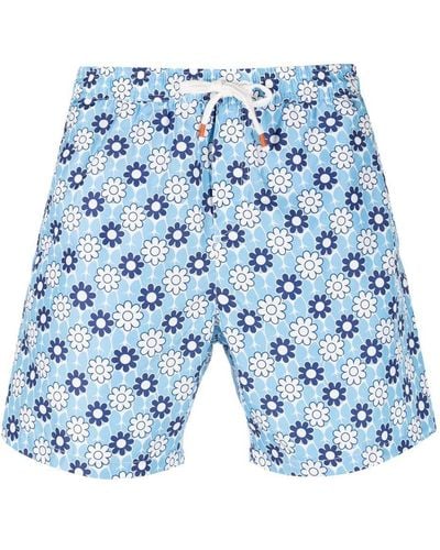 Reina Olga Floral-print Swim Shorts - Blue