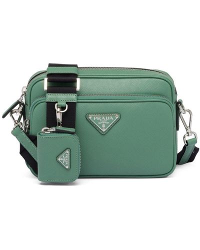 Prada Sac porté épaule en cuir Saffiano - Vert