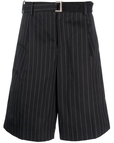 Sacai Pinstripe-print Bermuda Shorts - Black