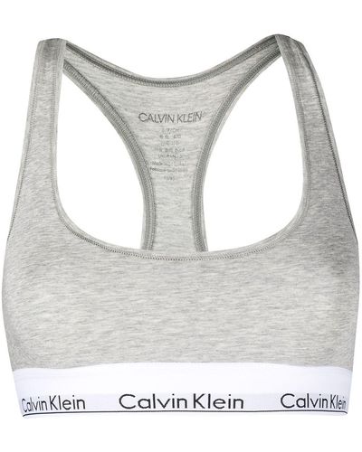 Calvin Klein ロゴ スポーツブラ - グレー