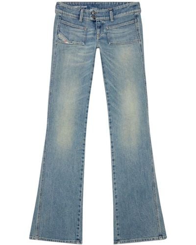 DIESEL D-hush Low-rise Bootcut Jeans - Blue