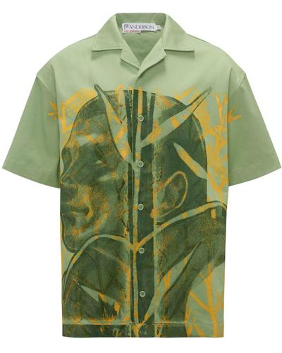 JW Anderson X Pol Anglada Hemd mit Siebdruck - Grün