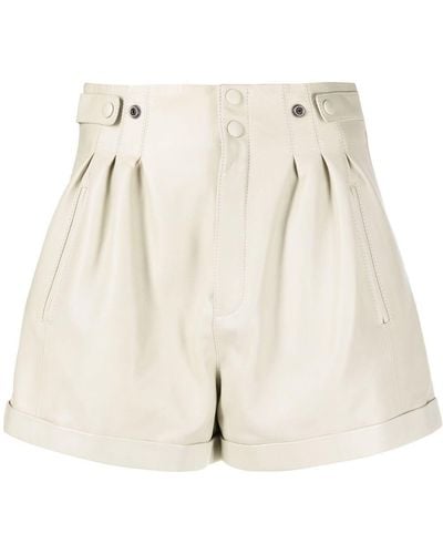 Saint Laurent High-waisted Leather Shorts - Multicolour