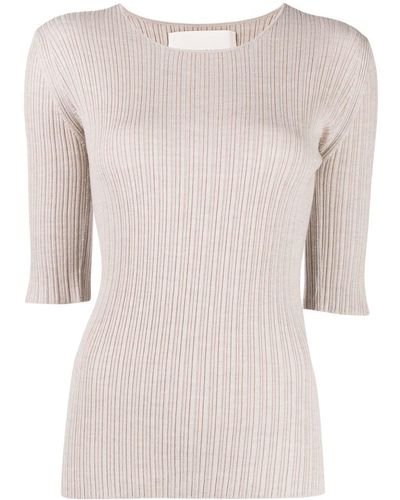 By Malene Birger Blaise Ribbed Wool Sweater - Natural