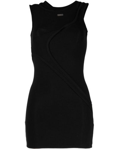 HELIOT EMIL Cut-out Detailing Ribbed-knit Dress - Black