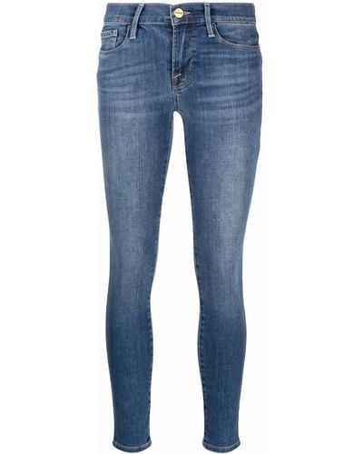 FRAME Tief sitzende Skinny-Jeans - Blau