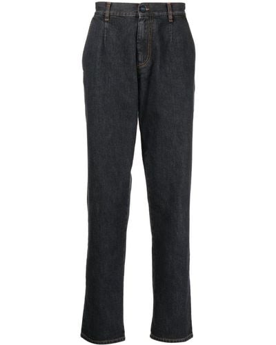 Kiton Four-pocket Tapered-leg Jeans - Blue