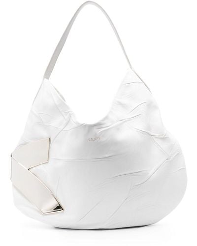 Genny X Leather Tote Bag - White