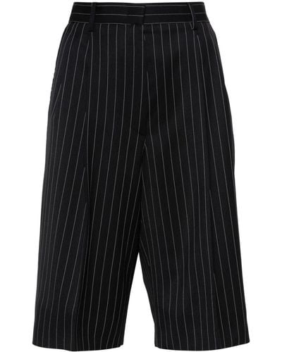 MSGM Pantalones cortos de vestir a rayas diplomáticas - Negro
