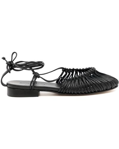 Hereu Mantera Knotted Leather Sandals - Zwart