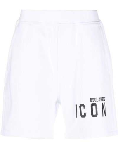 DSquared² Pantalones cortos de deporte con logo estampado - Blanco