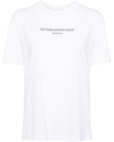 Off-White c/o Virgil Abloh T-Shirt mit Est' 2013-Print - Weiß
