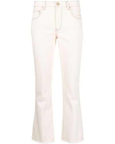 Fay Mid-rise Slight-flared Cropped Jeans - White